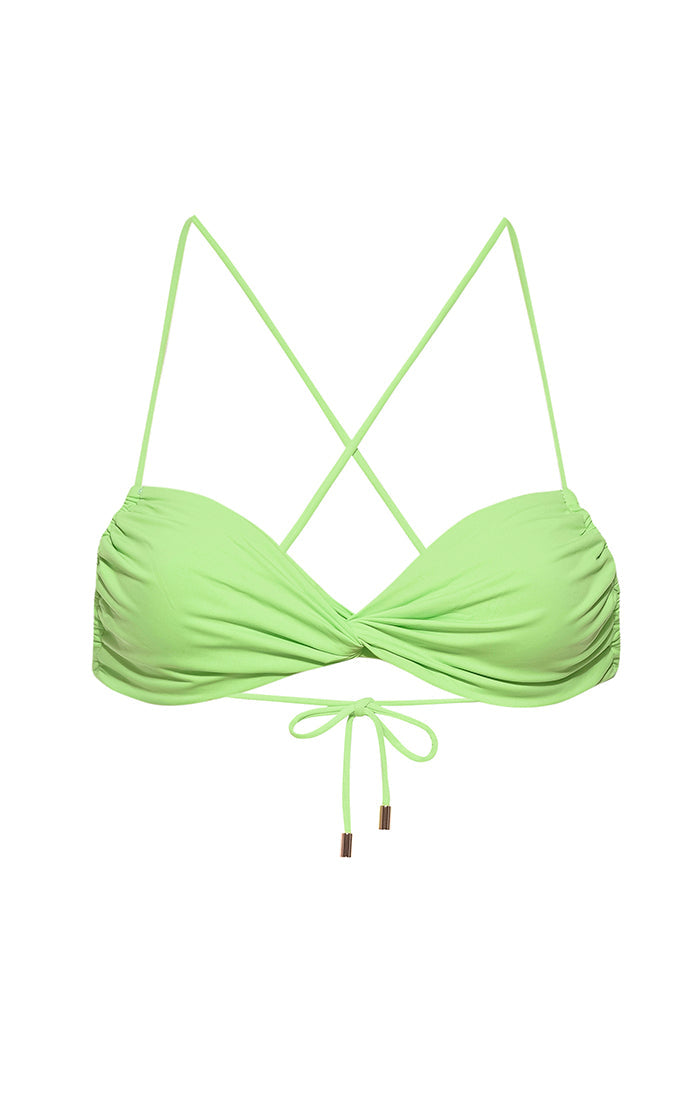 Limon Twist Bandeau Bikini Top