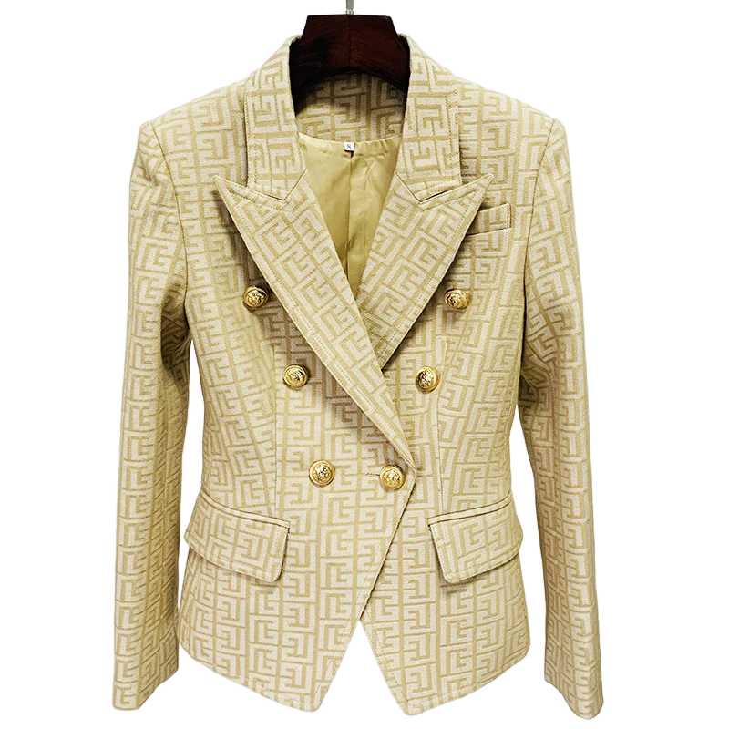 Blazer Feminino de Alfaiataria com Borda Barroca