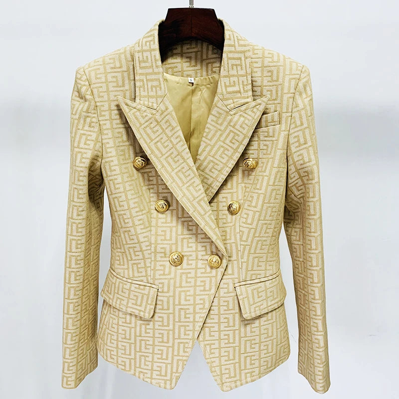 Blazer Feminino de Alfaiataria com Borda Barroca