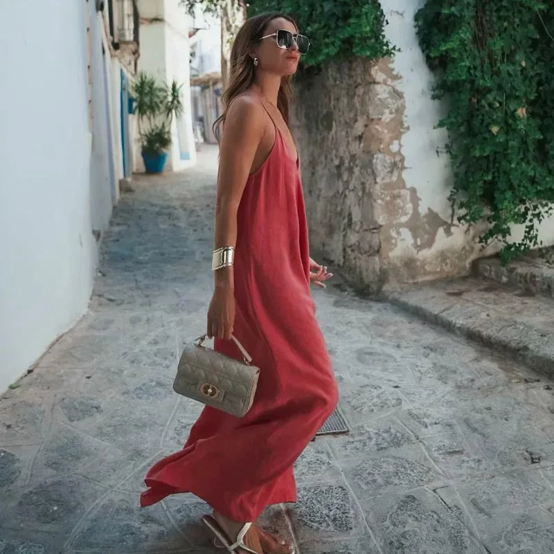 Vestido Luna com Alças Finas e Caimento Elegante