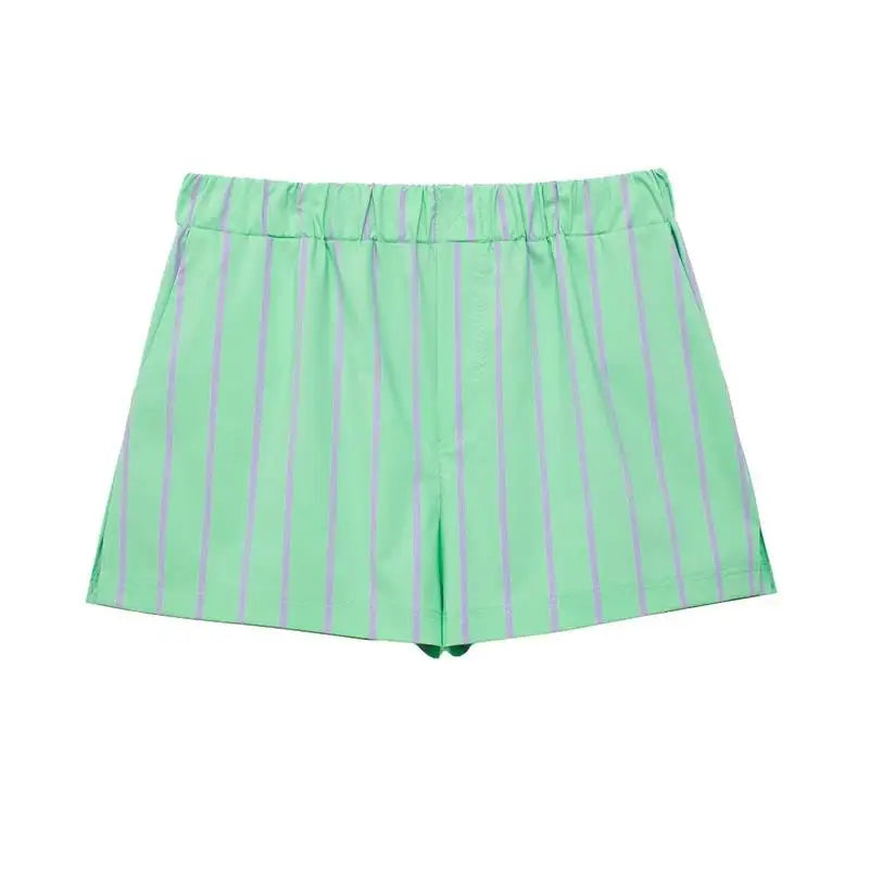 Conjunto Elegante de Shorts Listrados - DermeBela